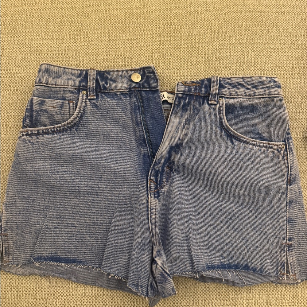 Zara Light Blue Jean Shorts